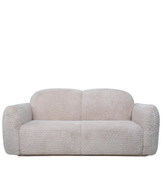 Three-Seater Curved Back Textured Fabric Sofa
